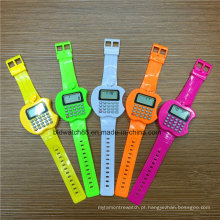 Relógios dados forma de promoção da calculadora de Digitas do relógio de Digitas das crianças para crianças